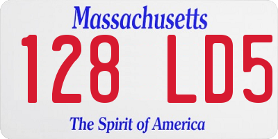 MA license plate 128LD5