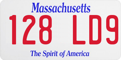 MA license plate 128LD9