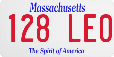 MA license plate 128LE0