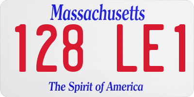 MA license plate 128LE1