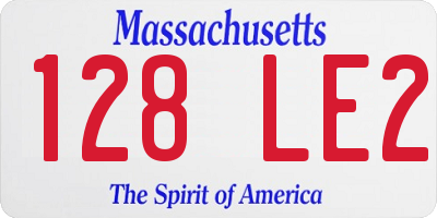 MA license plate 128LE2