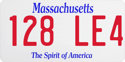 MA license plate 128LE4