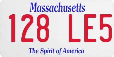 MA license plate 128LE5