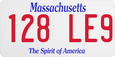 MA license plate 128LE9