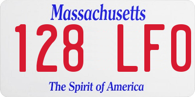 MA license plate 128LF0