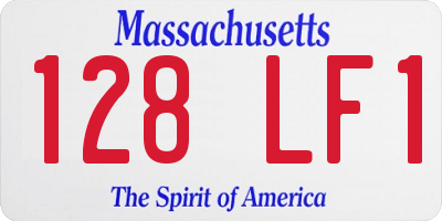 MA license plate 128LF1