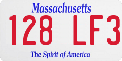 MA license plate 128LF3