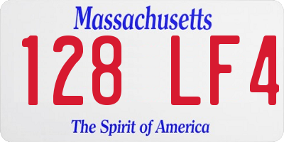 MA license plate 128LF4