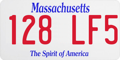 MA license plate 128LF5