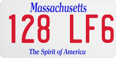MA license plate 128LF6