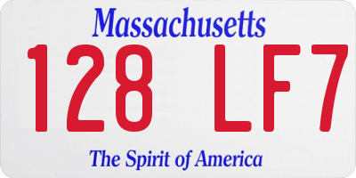 MA license plate 128LF7