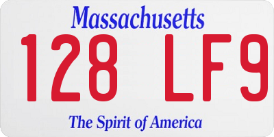 MA license plate 128LF9