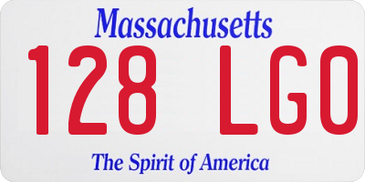 MA license plate 128LG0