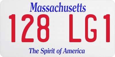 MA license plate 128LG1