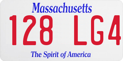 MA license plate 128LG4
