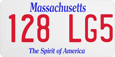 MA license plate 128LG5
