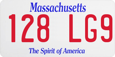 MA license plate 128LG9