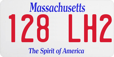 MA license plate 128LH2
