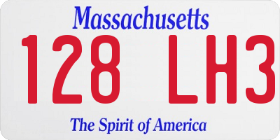 MA license plate 128LH3