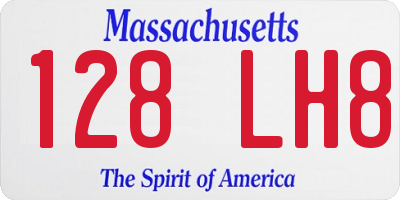 MA license plate 128LH8