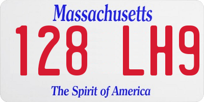 MA license plate 128LH9