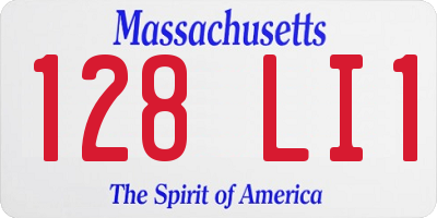 MA license plate 128LI1