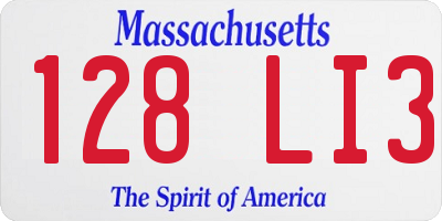 MA license plate 128LI3