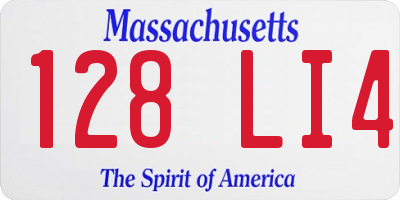 MA license plate 128LI4