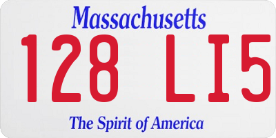 MA license plate 128LI5