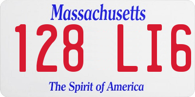 MA license plate 128LI6
