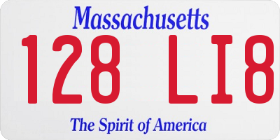 MA license plate 128LI8