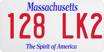 MA license plate 128LK2