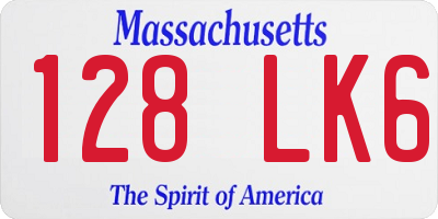 MA license plate 128LK6