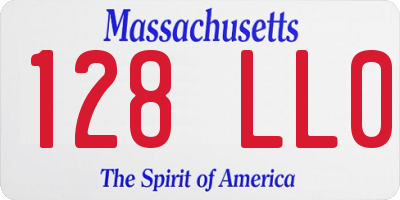 MA license plate 128LL0