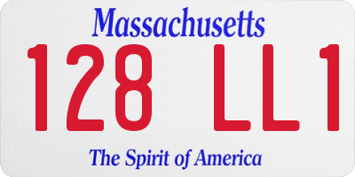 MA license plate 128LL1