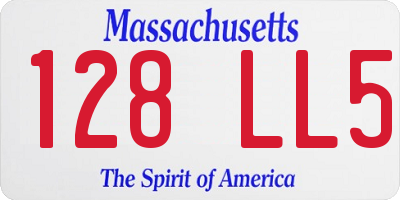 MA license plate 128LL5