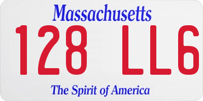 MA license plate 128LL6