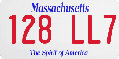 MA license plate 128LL7