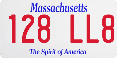 MA license plate 128LL8