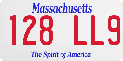 MA license plate 128LL9