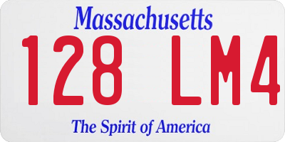 MA license plate 128LM4