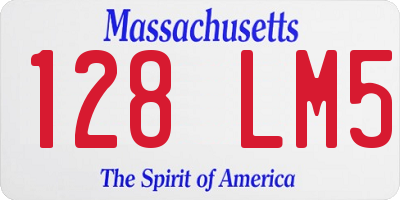 MA license plate 128LM5