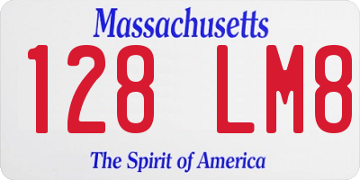 MA license plate 128LM8