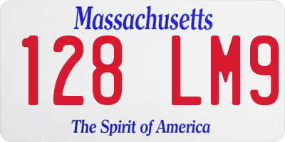 MA license plate 128LM9
