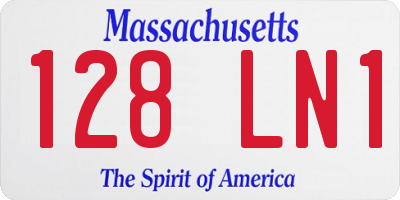 MA license plate 128LN1