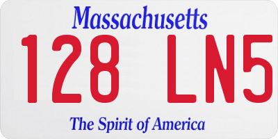 MA license plate 128LN5