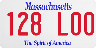 MA license plate 128LO0