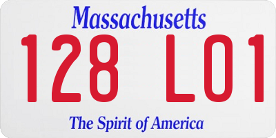 MA license plate 128LO1