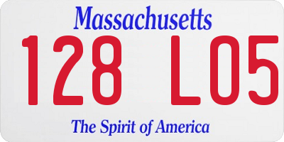 MA license plate 128LO5