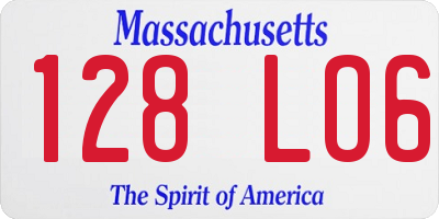 MA license plate 128LO6